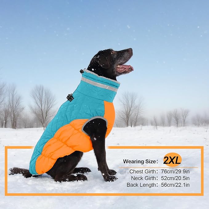Warm Dog Coats for Small Dogs, Puppy Jacket, Waterproof Dog Jacket with Harness Built in, Zipper Clousure, Fleece Lining for Cold Weather, Small Puppy Clothes for Chihuahua, Maltese - XS