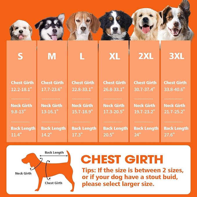 Fragralley Dog Coat Large, Waterproof Dog Jacket with Warm Fleece Lining, Adjustable Reflective Dogs Winter Coat, Turtleneck Pet Coats for Cold Weather (Orange XXXL)
