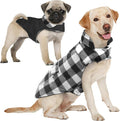 AOFITEE Dog Coat Plaid Dog Winter Coat for Small Dogs, Warm Dogs Jacket Christmas Sweater, Waterproof Pet Puffer Jacket, Reversible Pet Cold Weather Coats for Small Medium Large Pets, Black L