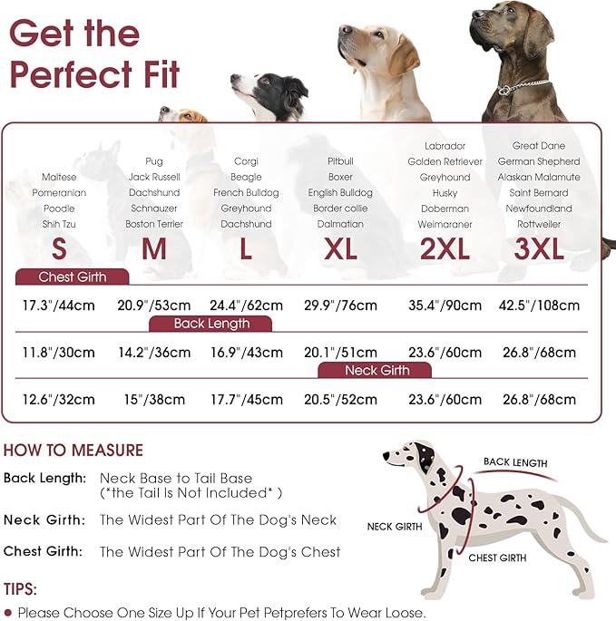 Queenmore Dog Jackets for Large Dogs, Dog Coat with Harness Built-in, Thick Fleece Lining Waterproof Jacket for Large Breeds, Back Zipper Pet Winter Jacket for Retriever, Labrador, Burgundy XL