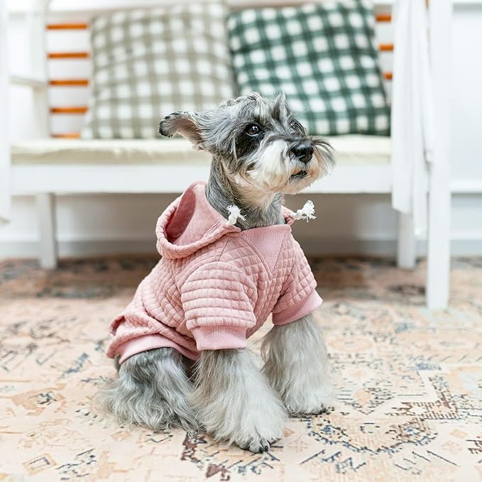 BEAUTYZOO Dog Sweaters for Large Dogs Girls Boys, Warm Winter Dog Hoodie Sweatshirt with Pocket & Leash Hole,Soft Waffle-Like Laminated Cotton Pet Clothes for Big Breeds Indoor Outdoor Cold Weather