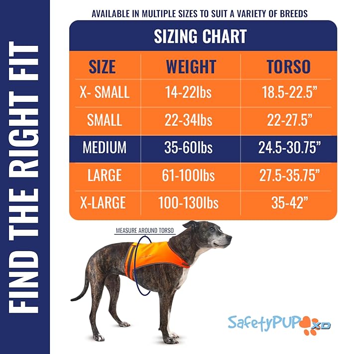 Blaze Orange Dog Vest, Lite Edition. High Visibility Dog Reflective Jacket with Mid Back Coverage. Ideal Hunting Vest, Reflective Gear for Small, Medium, and Large Breeds Helping to Keep Your PUP Safe