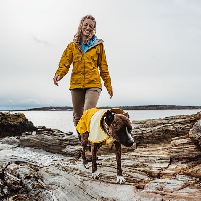 Ruffwear, Sun Shower Dog Raincoat, All-Weather Jacket, Waterproof, Windproof & Lightweight, Mineral Yellow, Small