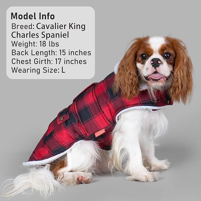 KYEESE Dog Coat Warm Pet Winter Puffer Coat with Leash Hole Thick Cat Clothes with Pocket Waterproof Dogs Jacket with Fleece Lined Windproof Dog Coats for Small Dogs Soft Pet Sweater for Cold Weather