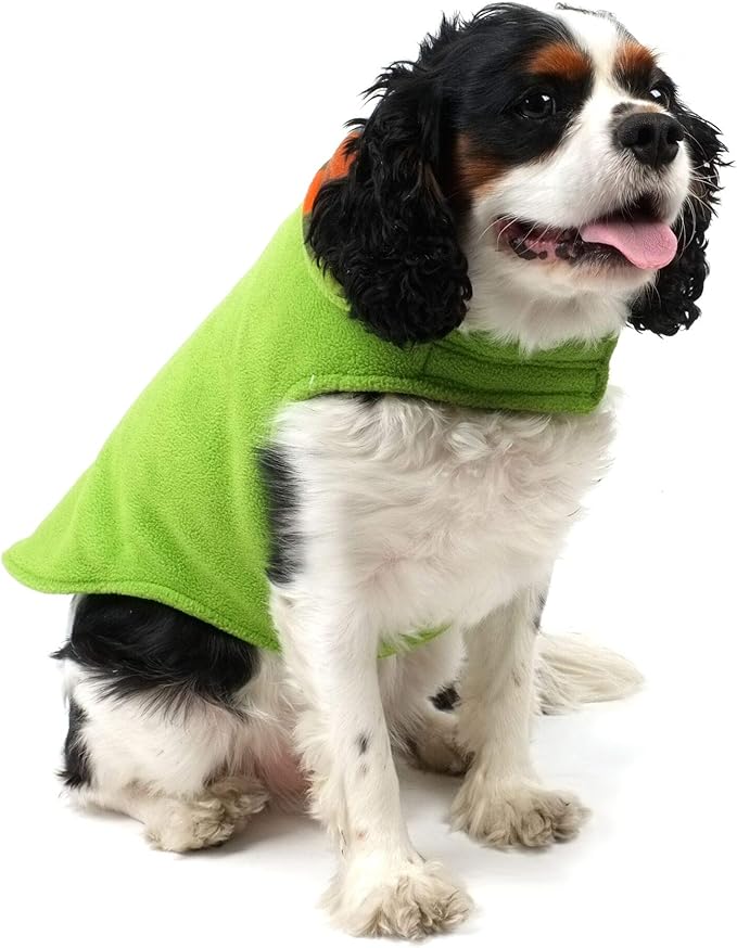 The Worthy Dog Fargo Fleece Check Dog Jacket, Adjustable Reversible with Harness Hole, Wind-Resistant, Winter Outdoor Clothes for Pets, Purple - 20''