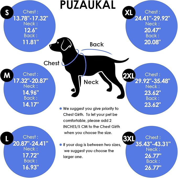 Dog Coat, Small Medium Dog Jacket, Windproof Dogs Puffer Jacket, Fleece Lined Warm Dogs Winter Coat with Harness Hole (Blue L)