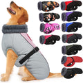 IECOii Extra Warm XXL Dog Coat - Reflective, Adjustable Dog Jacket for Cold Weather Outdoor, Waterproof Windproof Dogs Winter Jacket with Soft Fleece Lined, Machine Washable for Large Dogs, Pink, 2XL