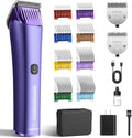 Professional Dog Grooming Clipper with Replacement Blade, 5-in-1 Adjustable Blade Cordless Pet Grooming Kit 2 Speed Trimmer Hair Shaver with Detachable Metal Combs Nova for Animal Horse