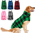 ASENKU Dog Winter Coat, Fleece Doggie Jacket Plaid Reversible Vest Waterproof Windproof Cold Weather Clothes for Small Medium Large Dogs (Green, XL)
