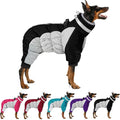 MIGOHI Full Body Dog Coat - Warm Reflective Winter Coat for Medium Dogs with Harness,Turtleneck Dog Fleece Jacket,Four-Leg Windproof Puffer Jackets Snowsuit with Zipper for Small Medium Large Dogs,M