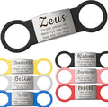 Anavia Slide On Silent Pet ID Tags, S/M/L/XL Personalized Multi-Color Silicone Band Cat Dog Name Tags, Customized Engraved Stainless Steel, Chew-Proof Quiet Dog Collar Tags (X-Large, Black)