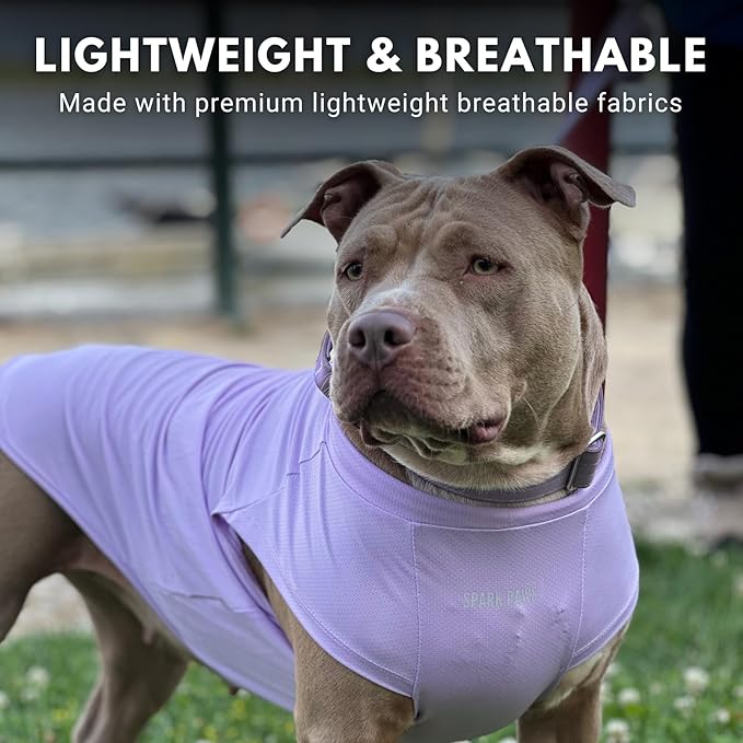 Spark Paws Sunblock Dog T-Shirt, SPF30 Protection, Lightweight Breathable Quick Dry for Dogs with Sensitive Skin - Purple & Pink (Set of 2) - 5XL