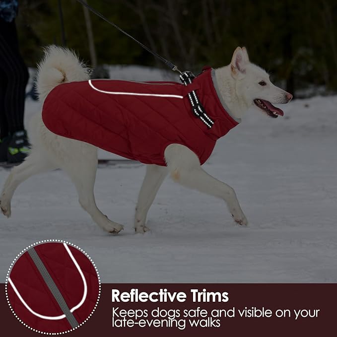 AOFITEE Extra Small Dog Jacket, Waterproof Dog Coat for Winter, Turtleneck Winter Jacket with Back Zipper, Reflective Pet Coat Small Snowsuit, Small Pet Snowsuit Chihuahua, Yorkshire