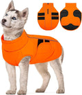 Kuoser Dog Jackets for Small Dogs, Warm Dog Coat with Harness Built in, Puppy Winter Jacket Pet Clothes for Cold Weather, Reflective Waterproof Doggie Winter Vest for Pug Dachshund, Orange S
