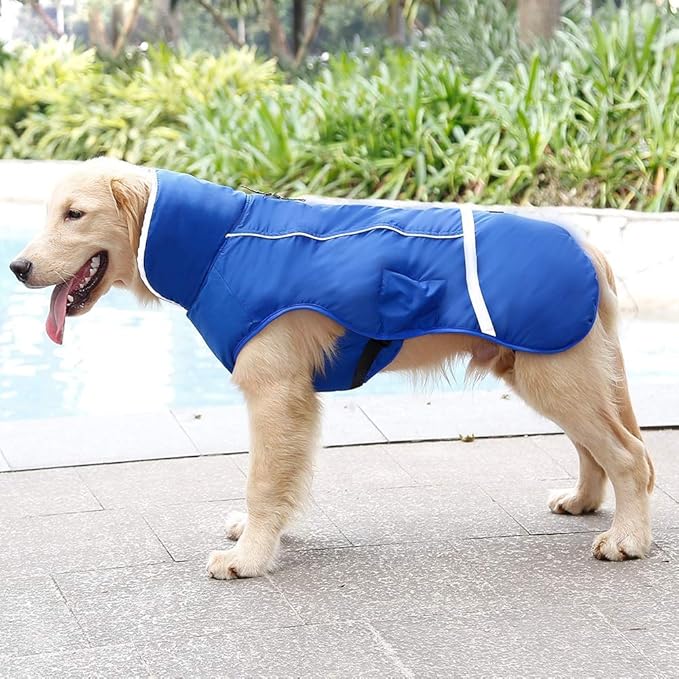 QBLEEV Warm Dog Coat - Reflective Jacket, Waterproof Coat With Turtleneck for Cold Weather, Thick Fleece Dogsnowsuit Christmas Vest - Small/Medium/Large