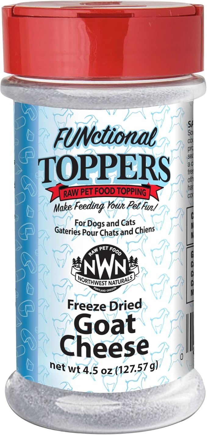 Northwest Naturals Freeze-Dried Goat Cheese Functional Topper - for Dogs & Cats - Healthy, 1 Ingredient, Human Grade Ingredients, All Natural, Proudly Made in USA, 4.5 Oz (Pack of 1)