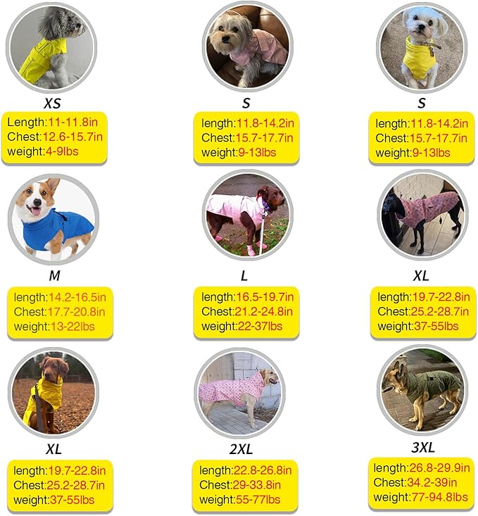 Adjustable Waterproof Dog Raincoat for Dogs,Lightweight Pet Rain Jacket Puppy Clothes with Reflective Strip for Small Medium Large Dogs (Yellow, Medium)