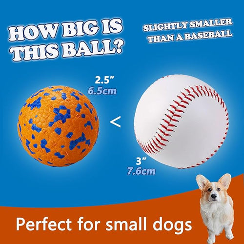 2Pcs Super Bouncy Dog Balls, Fun Indestructible Tennis Balls for Aggressive Chewers, Durable Floating Fetch Toys for Small Dogs with Lifetime Replacement