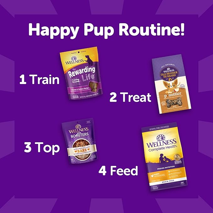 Wellness Rewarding Life Dog Treats, Training Treat, Grain Free, Soft Chicken & Venison (6 Ounce Bag)