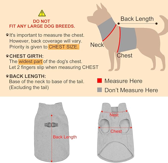 BEAUTYZOO Dog Fleece Vest Sweater Winter Jacket for Small and Medium Dogs with D-Ring Leash Cold Weather Coat Hoodie for XS S M Dogs Boy or Girls