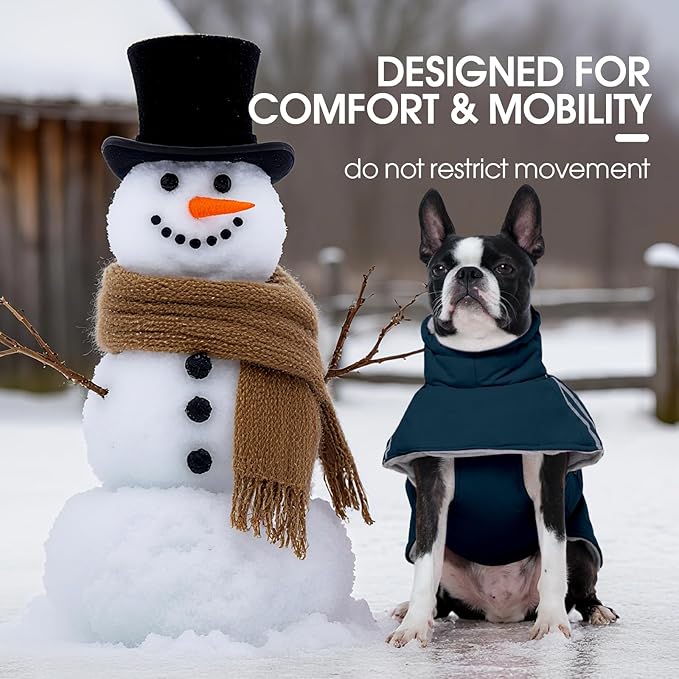 FUAMEY Dog Cold Weather Coats,Dog Winter Jackets for Large Dogs Warm Dogs Coat with Reflective Strips Waterproof Pet Snowsuit Thick Paded Pets Vest for Labrador Golden Retriever Blue 2XL