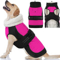 Dogcheer Waterproof Dog Coat, Christmas Dog Winter Jacket, Adjustable Puppy Fleece Coat for Cold Weather, Reflective Turtleneck Snow Jacket for Small Medium Large Dogs - Pink, XL