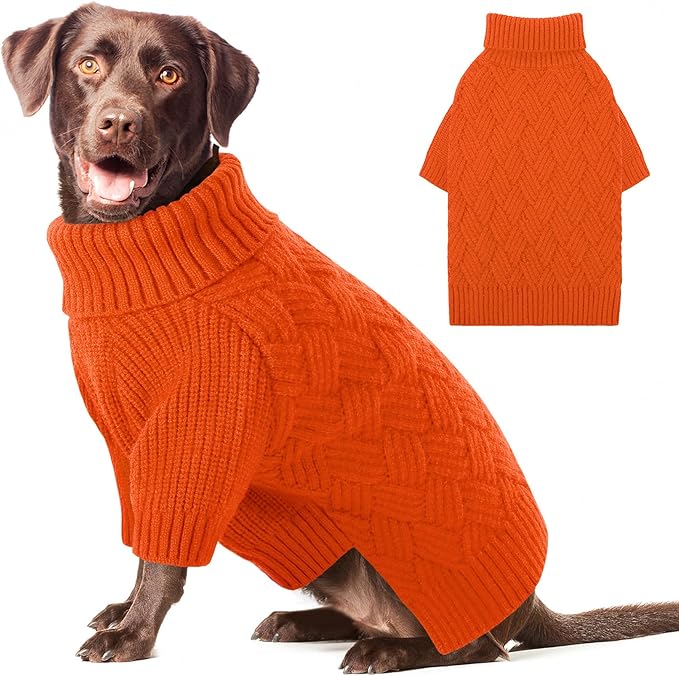 AOFITEE XXL Dog Sweater, Dog Sweaters for Large Dogs, Dogs Halloween Sweater, Turtleneck Large Pet Sweaters for Female Male, Solid Winter Sweatshirt for Golden Retriever, Labrador, Doberman, XXL