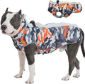 Dog Coat Dog Winter Jacke XX Large Warm Dog Coat Zip Up Snowsuit Dog Harness Vest Reflective Water-Resistant Dog Coat Dog Snow Jacket for Large Dogs Border Collie, Pit Bull, Orange-Camouflage