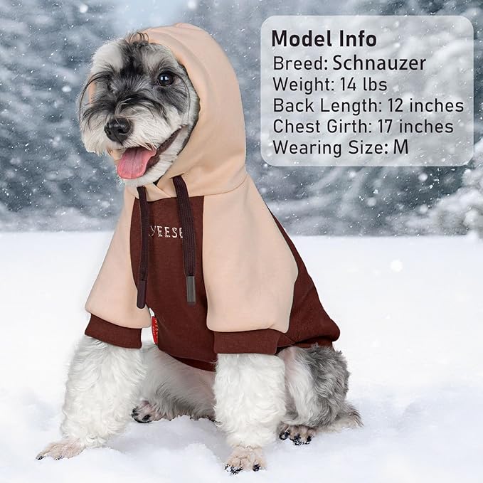 KYEESE Dog Hoodie Stretchy Pet Sweatshirt with Drawstring Soft Dog Clothes for Small Dogs Dogs Winter Coat for Cold Weather Comfort Cat Sweater Cat Coat with Leash Hole Warm Pet Clothes