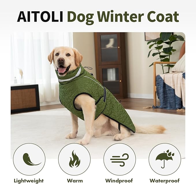 Dog Winter Coat for Small Medium Dogs, Reflective Dog Winter Jacket, Thick Fleece Snowsuit & Christmas Vest, Warm Water-Resistant Puppy Coat, Small Doggie Jackets for Cold Weather