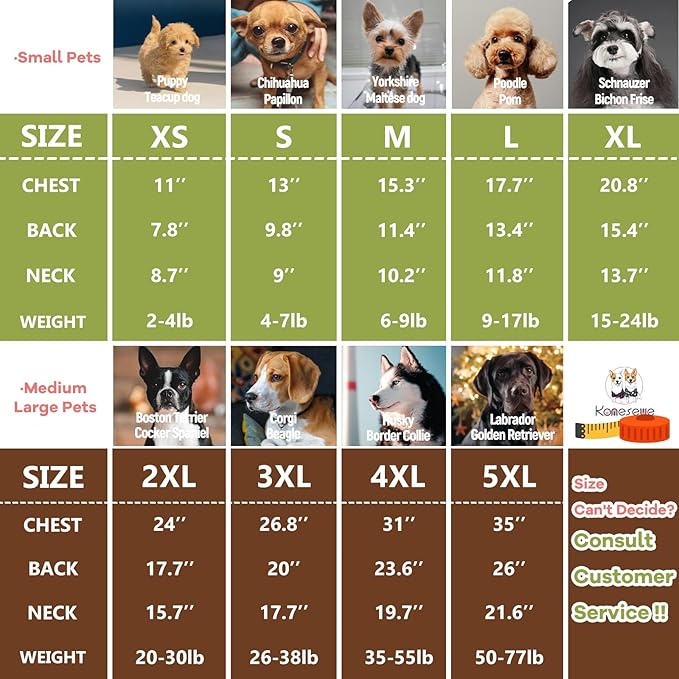 Koneseve Dog Shirts 2 Pack Soft Comfortable Clothes for Small Medium Dogs Brown & Avocado Green 3XL