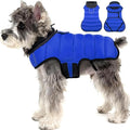 MIGOHI Lightweight Dog Coat, Windproof Dog Jacket, Puffer Jacket for Small Dogs, Padded Vest with Reflective Strips, Warm Snow Vest in Cold Weather, Easy On Hook & Loop Belly, Blue, S