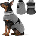Dog Winter Coat Warm Padded Puppy Jacket Windproof Water Resistant Clothes for Small Medium Large Pets Christmas Sweater Outfit Vest(Grey, XS)