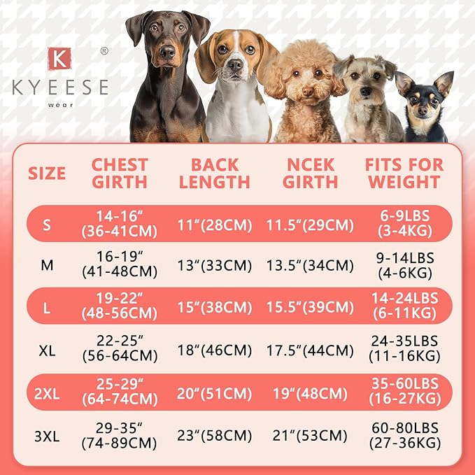 KYEESE Dog Hoodie Stretchy Pet Clothes with Leash Hole Soft Dogs Winter Coat Pets Coat with Drawstring Warm Pets Sweater Comfort Dog Clothes Medium Size Dog Pet Sweatshirt for Cold Weather