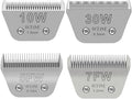 4PCS Wide Blades for Dog Grooming Blades Compatible with Andis,Oster A5,Wahl km10 Dog Clippers Stainless Steel Blades for Animal Dog,Cat,Horse,Silver,Size #10W+30W+5FW+7FW