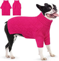 AOFITEE Dog Sweater, Dog Sweaters for Medium Dogs Girl, Warm Dogs Christmas Sweater, Winter Medium Pet Sweaters Female Male, Turtleneck Knitwear for French Bulldog, Boston Terrier (Rose Red, M)