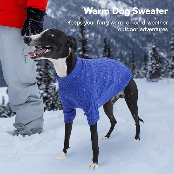 Queenmore Medium Dog Sweater,Dog Sweater for Medium Dogs Boys Girls,Christmas Sweaters for Dogs,DogSweater Knitwear Outfit,Thick Warm Pet Clothes for French Bulldog,Boston Terrier(Royal Blue,M)