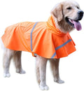 NACOCO Large Dog Raincoat Adjustable Pet Water Proof Clothes Lightweight Rain Jacket Poncho Hoodies with Strip Reflective (XXL, Orange)