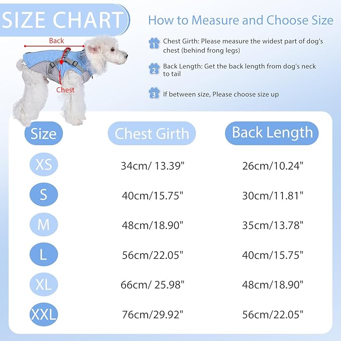 Gyuzh Dog Coat with Harness Dog Jacket Winter Waterproof Dog Coats Dog Harness Coat Cold Weather Winter Dog Coat with Harness Built in for Small Medium Large Dogs