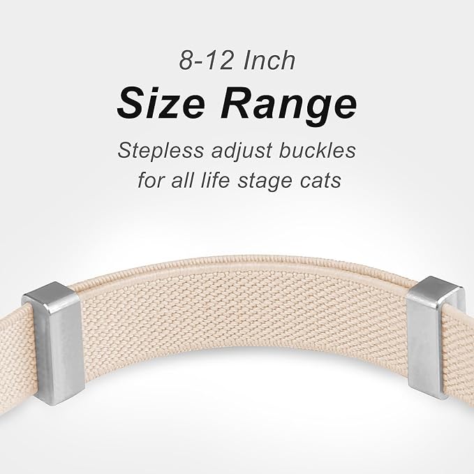 AirTag Cat Collar,Ultra Elastic Cat Tracker Collar with Apple Air Tag Holder, [Lightweight][Scratch Resistant] Stepless Adjustable GPS Pet Collar for Cats Kittens (Brown)