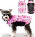 CuteBone Winter Dog Coat - Waterproof Windproof Reversible Vest, Thick Adjustable Cold Weather Jacket for Small Medium Large Dogs, Soft With Leash Hole