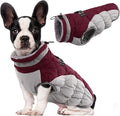 Lelepet Dog Coat Warm Dog Winter Coat Waterproof Dogs Jacket with Harness Built in Reflective Pet Fleece Vest Zip-Up Cold Weather Coats for Medium Dogs Turtleneck Windproof Coats Dachshund Wine Red M