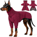 IDOMIK Dog Winter Coat for Large Dogs, Warm Dog Winter Jacket with Fleece High Collar, Zippered Cold Weather Coats for Dogs, Waterproof Doggy Snow Jacket Clothes,WineRed,3XL