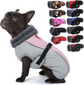 IECOii Extra Warm Dog Coat for Medium Dogs, Waterproof & Windproof Dog Jackets with Leash Hole, Adjustable Turtleneck Dog Winter Coat Reflectvie Pet Fleece Vest for Cold Weather, Pink, M