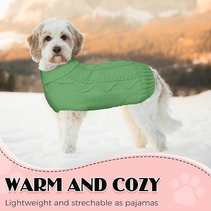 Dog Sweaters for Small Medium Large Dogs Girl, Soft Warm Turtleneck Pup Dogs Shirt, Double Knitting Collar for Outdoor Playing, Warm Dog Clothes