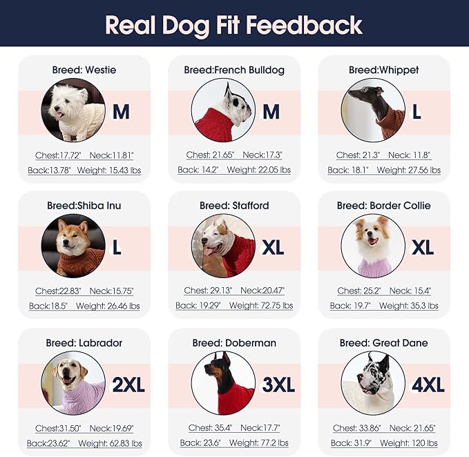 IECOii Girl Dog Sweater Dress, Great Dane Sweaters for Girl Dogs, Red,5XL, Extra Large Dog Sweater for Female Dogs Pet Winter Dress for Giant Breeds - Xmas Turtleneck Knitwear for Cold Weather
