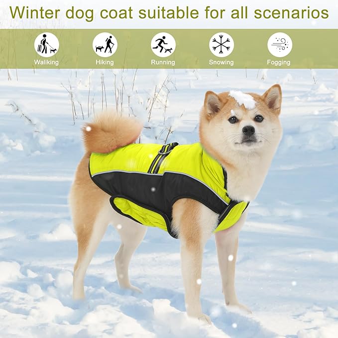 Dog Coat, Water-Resistant Dog Clothes, Warm Fleece Lining Dogs Coats, Winter Windproof Dogs Jackets with Reflective, Pet Vest for Small Medium Large Pets - 1 PCS