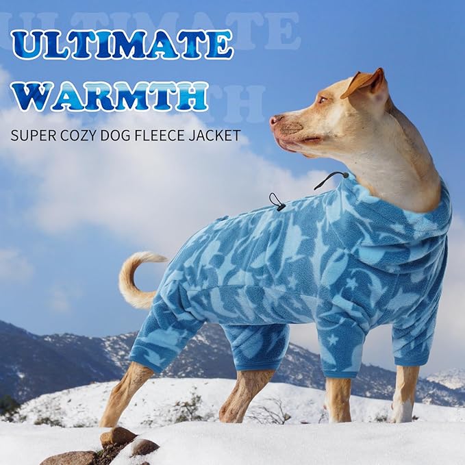 ROZKITCH Dog Thermals Winter Coat Soft Fleece Pullover Pajamas, Pet Windproof Warm Cold Weather Jacket Vest with Luminous Zipper, Jumpsuit Apparel Outfit Clothes for Small Dog Shark 2XS