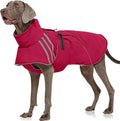 FUAMEY Dog Cold Weather Coats,Dog Winter Jackets for Large Dogs Warm Dogs Coat with Reflective Strips Waterproof Pet Snowsuit Thick Paded Pets Vest for Labrador Golden Retriever Wine Red XL