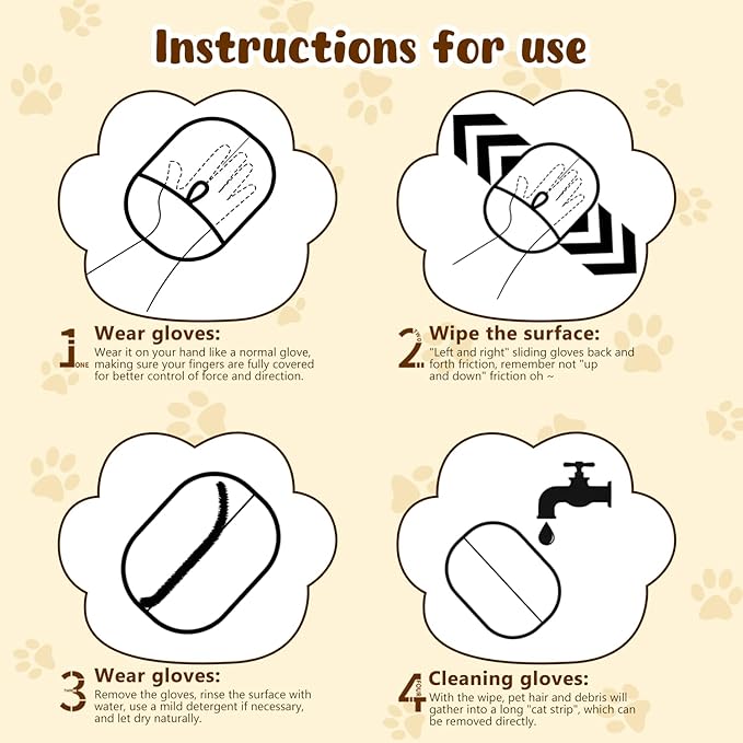 2PCS Pet Hair Remover Gloves, Electrostatic Pet Hair Removal Gloves for Cats & Dogs, Reusable Double Sided Pet Hair Remover,Versatile Grooming Gloves for Washing, Deshedding, Grooming